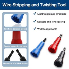 4PCS Wire Stripping Twisting Tool, Electrical Drill Stripper Cable Nut Twister