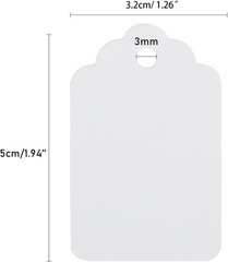 jijAcraft 1000Pcs Price Tags, White Clothing Tags Scalloped Head, White-blank