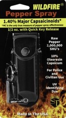 Wildfire Pepper Spray QUICK RELEASE KEYCHAIN 1. 4 1/2 oz Defense LEATHERETTE Dye