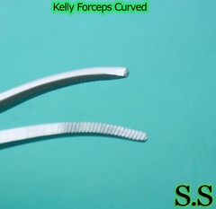 3 KELLY HEMOSTAT LOCKING FORCEPS CURVED TIP 7″, 8″, 10″