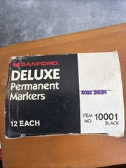 2 New Vintage Sanford Deluxe Permanent Markers No 10001 Heavy Duty Chisel Tip US
