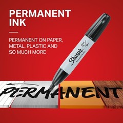 Sharpie Permanent Markers Chisel Tip Black 4 Count