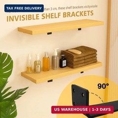 Floating Shelf Bracket 6 Inch of 4 Pack Heavy Duty Shelf Brackets Black Coated M