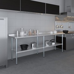 24 in. x 96 in. Stainless Steel Work Table with 1.5 in. Backsplash