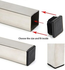 1.5 Inch Square Plastic End Caps for Tubing – 4 Pack, Durable & Weatherproof