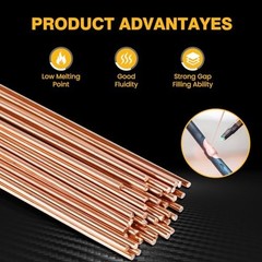 40pcs Self-Fluxing Brazing Rods 5/64″ Diameter for HVAC, AC, Refrigeration, Weld
