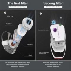 7 IN 1 Gas Mask Half Face Respirator Paint Spray Chemical Facepiece Safety 6200