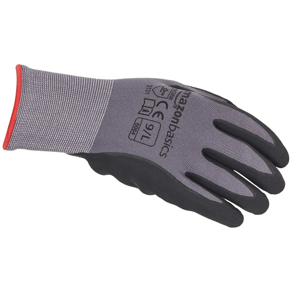 Amazon Basics Micro-Foam Nitrile Coated Work Gloves | 12 pair. Choose size