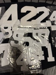 Large LOT VINYL & TWILL SPORTS 4″ 6″ 3″ 8″ NUMBERS Heat Transfer Press White