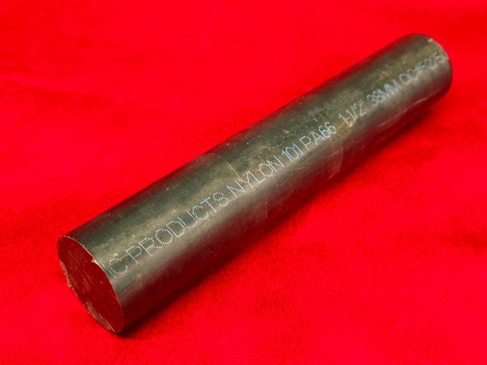 Piedmont Plastics Nylon 6/6 Black Round Rod – 1.5″ OD x 8.15″ Long – USA Made