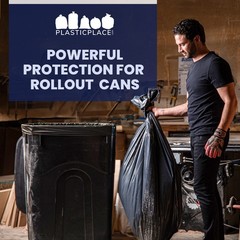 Plasticplace 95-96 Gallon Trash Bags – 1.2 mil thick – 50 Bags on Rolls