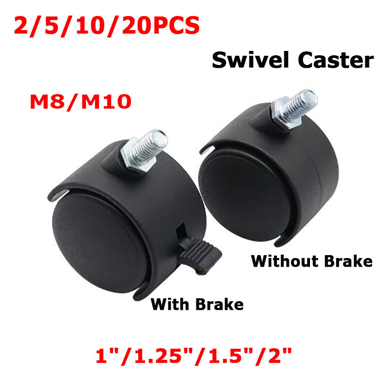 1″/1.25″/1.5″/2 Inch Swivel Caster Plastic 360 Degree Threaded Stem Caster Wheel