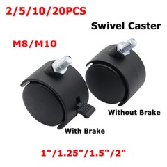 1″/1.25″/1.5″/2 Inch Swivel Caster Plastic 360 Degree Threaded Stem Caster Wheel