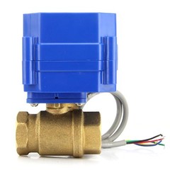 U.S. Solid 3/4″ NPT Motorized Ball Valve 9V 12V 24V DC 5-Wire Brass