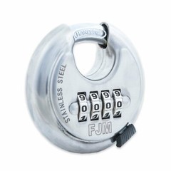 FJM SX790 Combination Disc Padlock Stainless Steel 4 Number Resettable No Keys