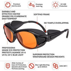 Professional UV Light Safety Glasses for 90nm-490nm One Size, Orange