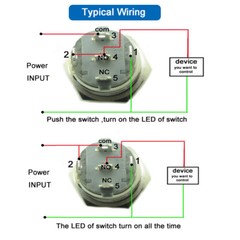 Waterproof Metal Push Button Switch LED Ring Halo Light 16mm 12V 24V +Connector