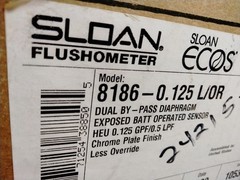 Sloan Chrome 8186-0.125 L/OR Flushometer (free Ship)