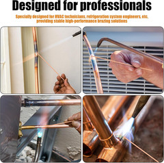 50 Sticks Copper Brazing Rods Kit AWS Bcup-5 15% Silver Solder HVAC Phos Copper