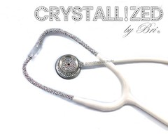 Bling Rose Gold White Stethoscope AUSTRIAN CRYSTALS Custom Bedazzled MDF MD One