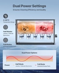 VEVOR 30L Ultrasonic Cleaner Professional Cleaning Machine with Knob Control