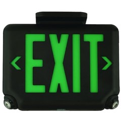 Dual-Lite Evcurwdi Exit Sign With Emergency Lights, White, 1 Or 2 Face(S), Led,