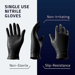 BluZen Disposable Nitrile Gloves Medical Black Latex Small Medium L XL – 100CT