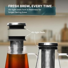 Cold Brew Coffee Maker 1.5L/51oz – Iced Tea Maker Glass Pitcher