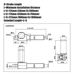 Electric Linear Actuator Motor DC 12V 5mm/s 2in-20in/Remote Controller Clearance