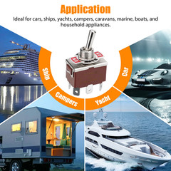 3X Heavy Duty DPDT ON/OFF/ON Toggle Switch 20A 125V/15A 250V Screw Terminals