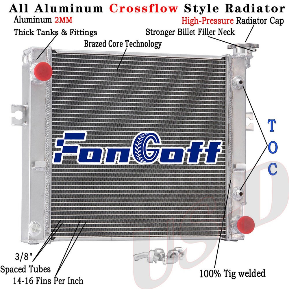 3 Row 52mm Aluminum Forklift Radiator fit Toyota 16410U220171 16420U128171 AT