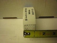 1″ x 25′ SILVER – WHITE REFLECTIVE CONSPICUITY TAPE DOT-C2