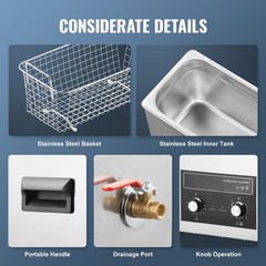 6L Ultrasonic Cleaner with Heater Timer & Basket Digital Sonic Machine