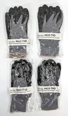 New! 4 Pairs Firm Grip X-Large Touchscreen Compatible Nitrile Coated Work Gloves