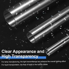 2Pcs Clear Rigid Acrylic Pipe 26mm ID x 30mm OD 10″ Round Plastic Tube with Cap
