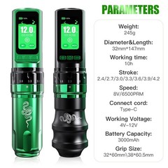 Mast Tattoo Gun Pen Machine, Fold Pro Cordless Year of Snake Edition Gift