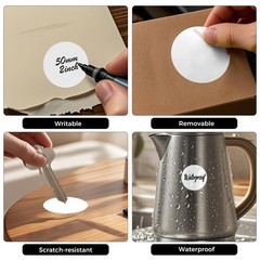 500 PCS White Dots Stickers 2 Inch Vinyl Color Coding Round Sticker Removable…