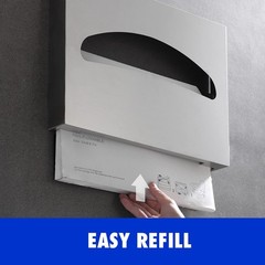 Toilet Seat Cover Dispenser Wall Mounted SUS 304 Stainless Steel Brushed Silver