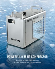 OMTech CW-5200 Industrial Water Chiller for CO2 Laser Engraving Cutting Machines