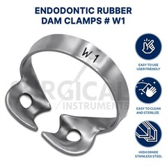 10 Pcs Endodontic Rubber Dam Clamps #W1 Stainless Surgical Dental German Grade