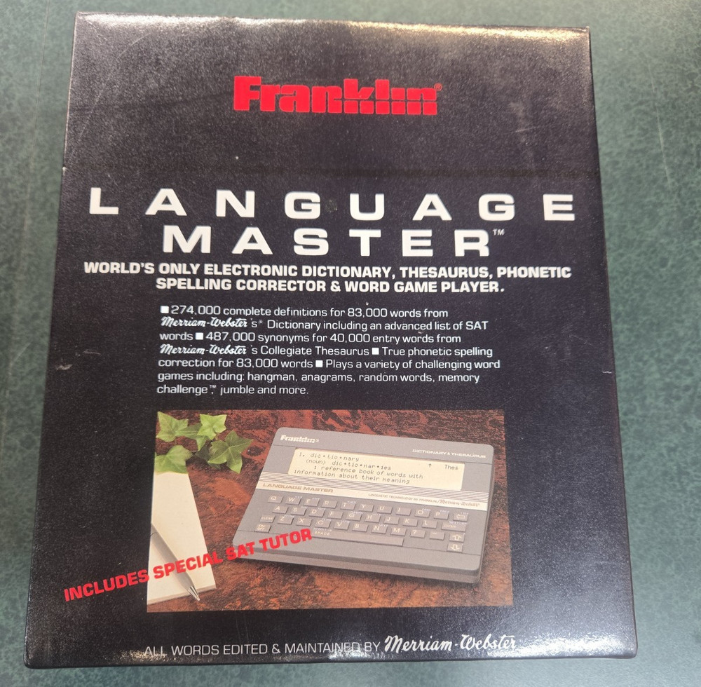 Vintage Franklin LM-2000 Language Master Electronic Dictionary & Thesaurus