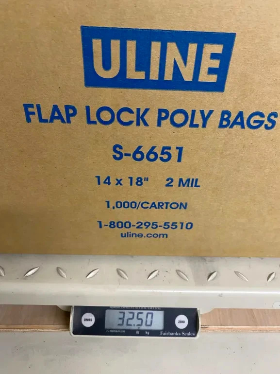Uline Flap Lock Poly Bags – 2 Mil, 14 x 18″
