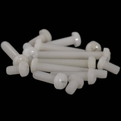 M2 x 0.4 2mm White Nylon Pan Round Head Phillips Screws Plastic Machine Screws