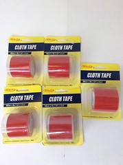 CANTECH Cloth Duct Tape 48mmX4m 1 88in X 4 36yd RED 5 Roll LOT Strong Tape NEW