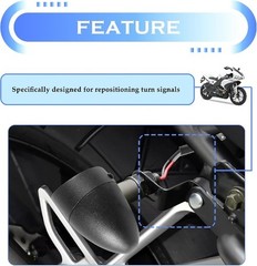 L-Shape Black Metal Rear Turn Signal Bracket, Universal Mounting Bracket for Sco