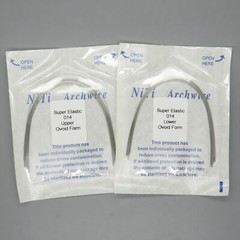 100 Pcs Dental Orthodontic Round Arch Wire Super Elastic NITI Ovoid/Natural U/L