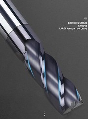 8pcs 2-12mm CNC Square Nose End Mills,Carbide Tungsten Steel 4 Fultes Milling