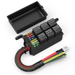 12V Relay Box 6 Way12 AWG Pre-Wired Waterproof Relay Box 6 Slot ATC/ATO Fuse Rel