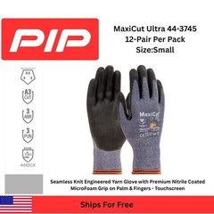PIP Industrial Products 44-3745/S MaxiCut Ultra Work Gloves, Small – (12Pack)