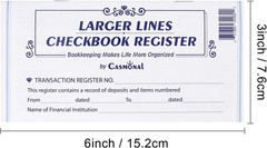 Larger Lines 20 Pack Checkbook Register, Check Registers for Personal Use, Bl…